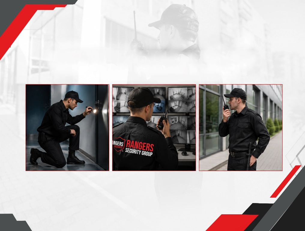 Security trainer providing advanced, property-specific training to guards, representing Rangers Security Group’s expert training system and readiness protocols
