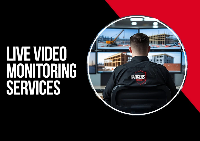 Security officer monitoring video feeds showcasing real-time surveillance by trained officers for enhanced safety