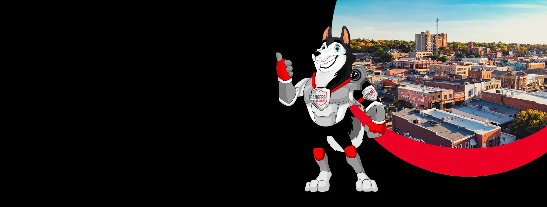 Rangers Security Group mascot showcasing professional Medicine Hat security solutions, delivering reliable protection for businesses and assets.