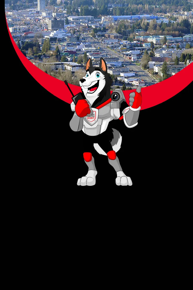 Rangers Security Group's mascot embodying trusted security solutions in Abbotsford, with expert personnel and full monitoring coverage.