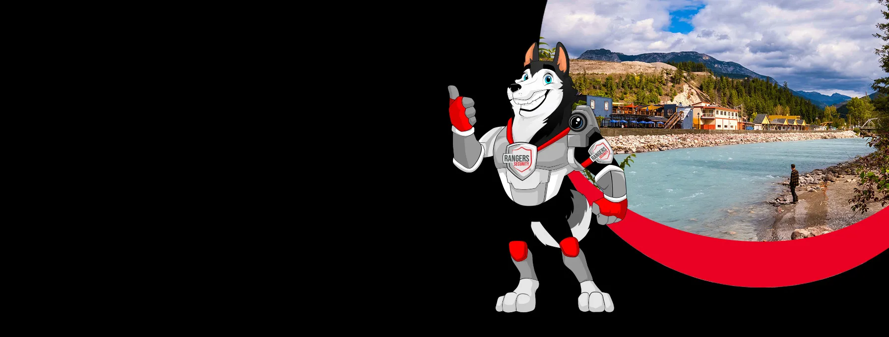 Rangers Security Group's mascot symbolizing professional security services in Golden, including trained guards and 24/7 monitoring.