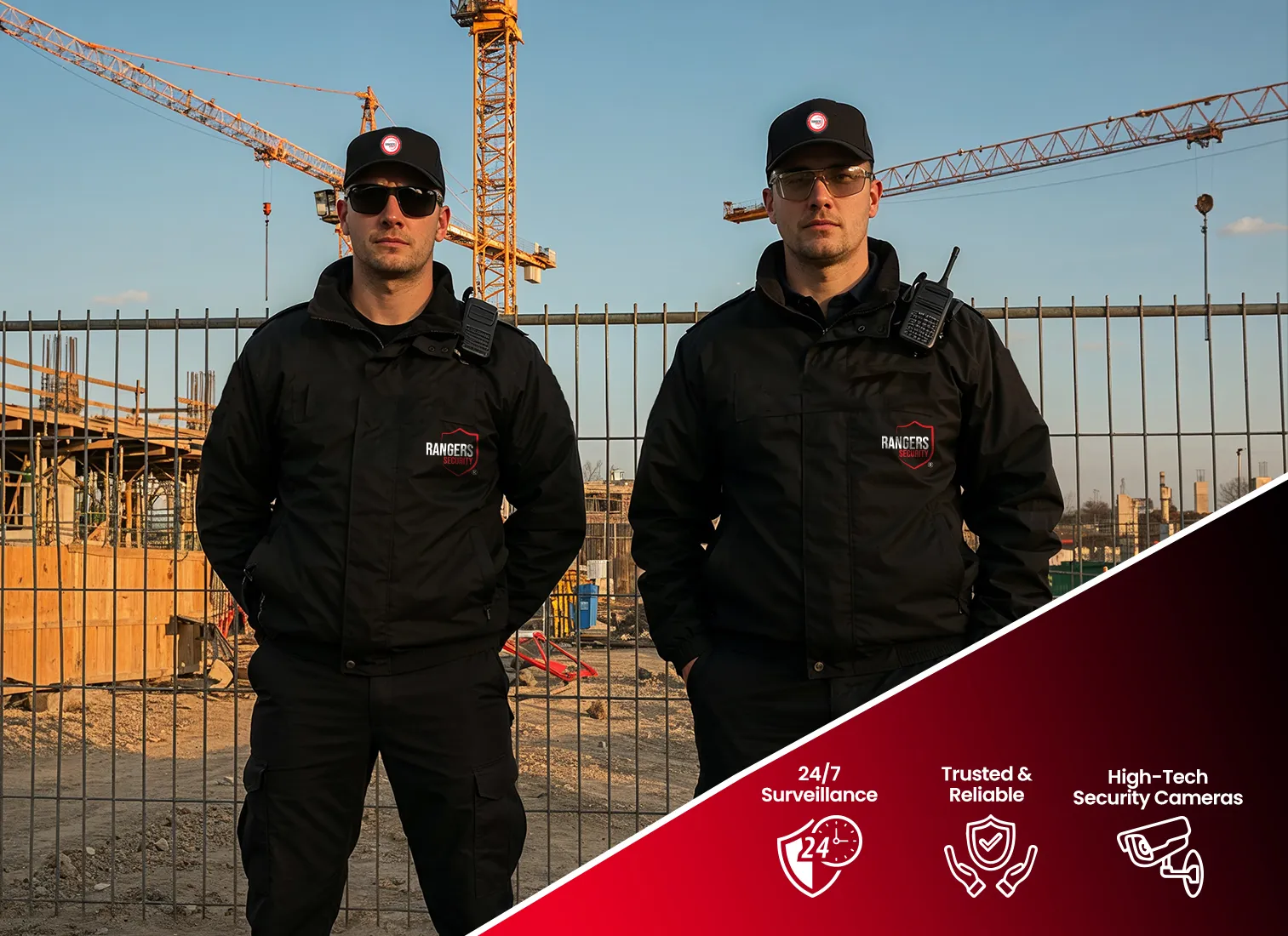 Uniformed security professionals standing confidently, representing trusted on-site protection by Rangers Security Group in Yukon